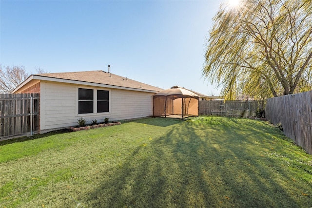 view of yard featuring a gazebo