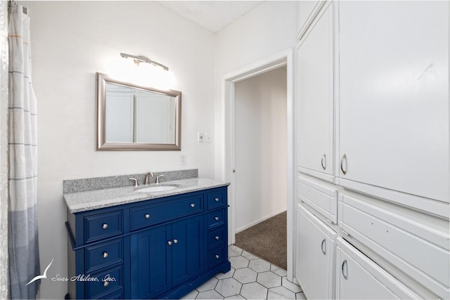 bathroom featuring vanity and tile patterned floors