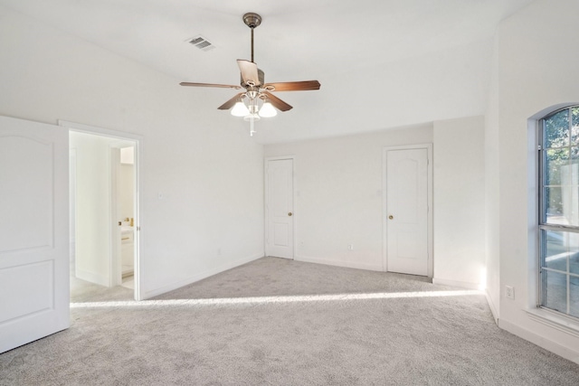 interior space featuring ceiling fan