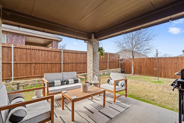 view of patio with an outdoor hangout area