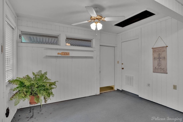 spare room with ceiling fan