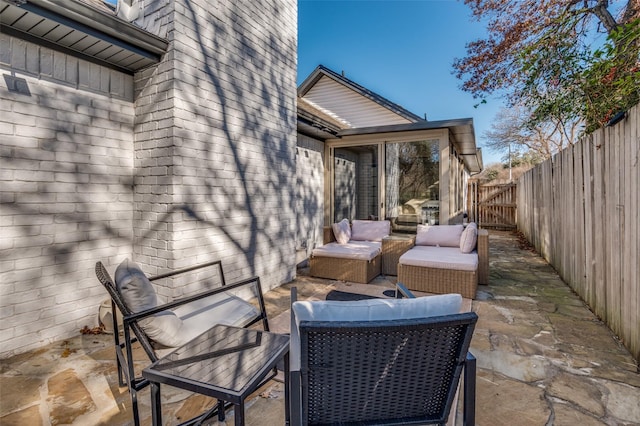 view of patio with an outdoor hangout area