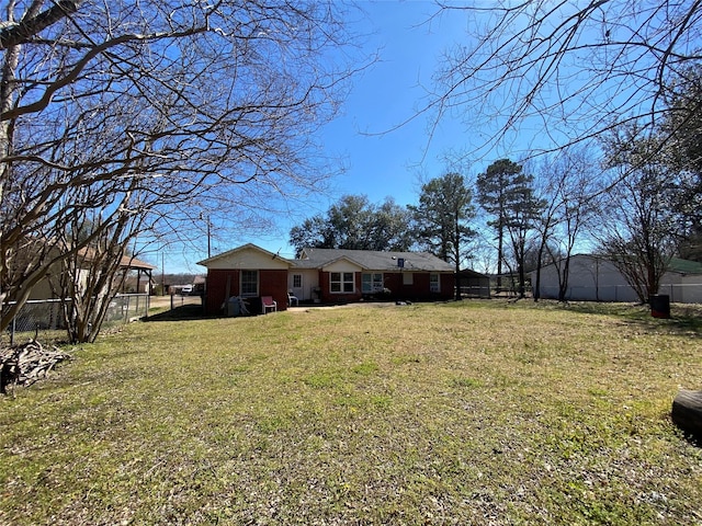 view of yard featuring fence