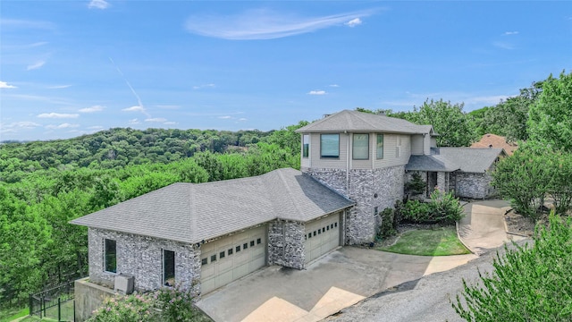 view of front of home with a garage