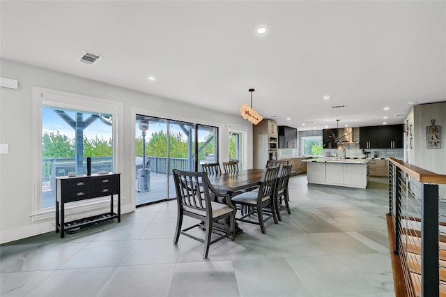 dining room with sink