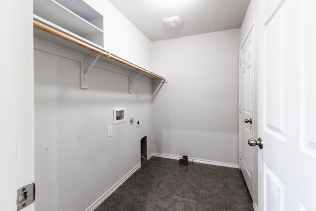 washroom featuring electric dryer hookup and hookup for a washing machine