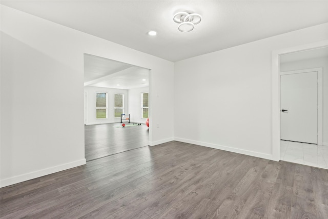 empty room featuring light wood-type flooring