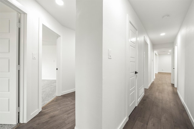 hall featuring dark hardwood / wood-style flooring