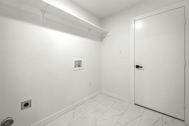 laundry room featuring washer hookup and hookup for an electric dryer