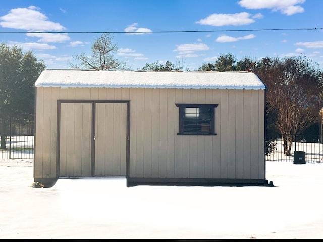 view of snow covered structure