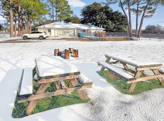 view of snowy yard