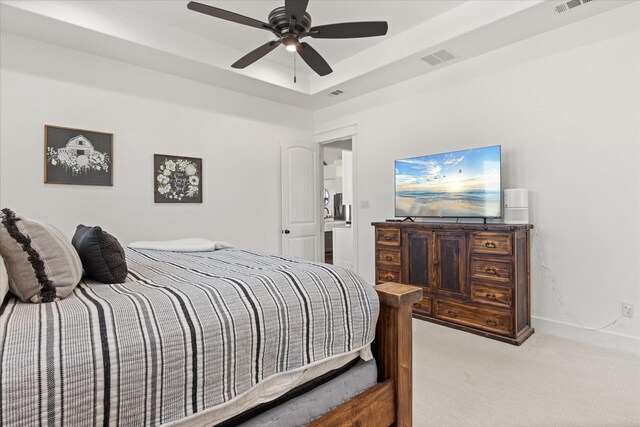 bedroom with carpet and ceiling fan