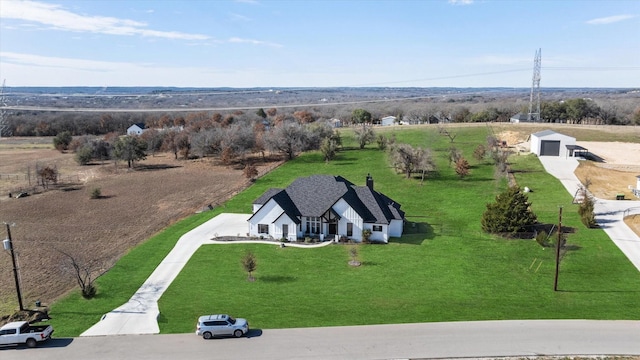 708 Glade Park Ct, Azle, TX 76020 - rear view of property with a fenced in pool, a patio area, a yard, and a chimney