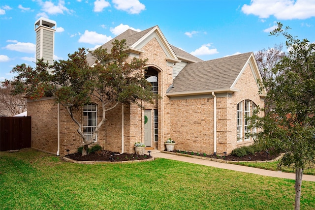 view of front of home with a front yard