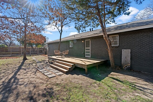 view of yard featuring a deck