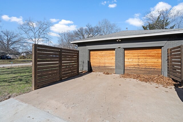 view of garage