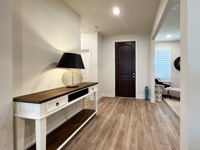 foyer featuring light hardwood / wood-style floors