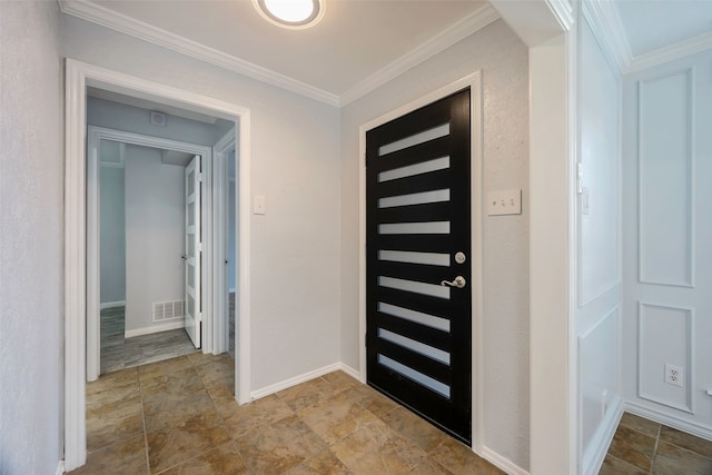 entrance foyer with ornamental molding