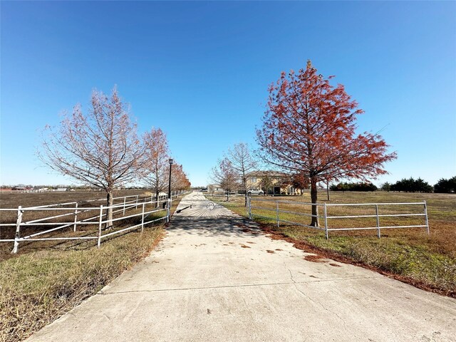 view of road featuring a rural view