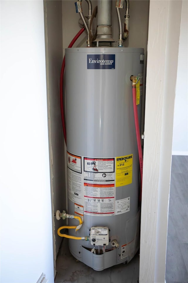 utilities featuring gas water heater