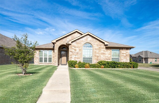 view of front facade featuring a front yard