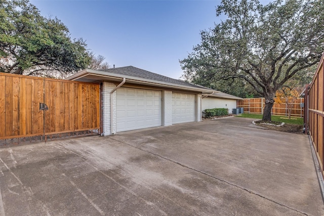 garage with central air condition unit