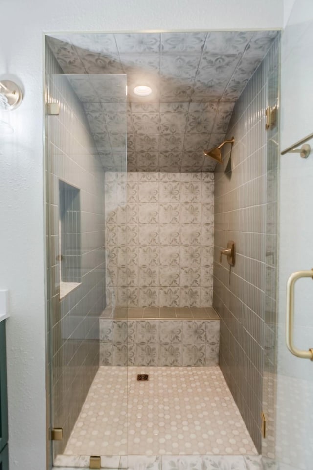 bathroom featuring walk in shower