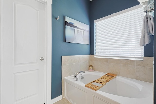 bathroom featuring a tub