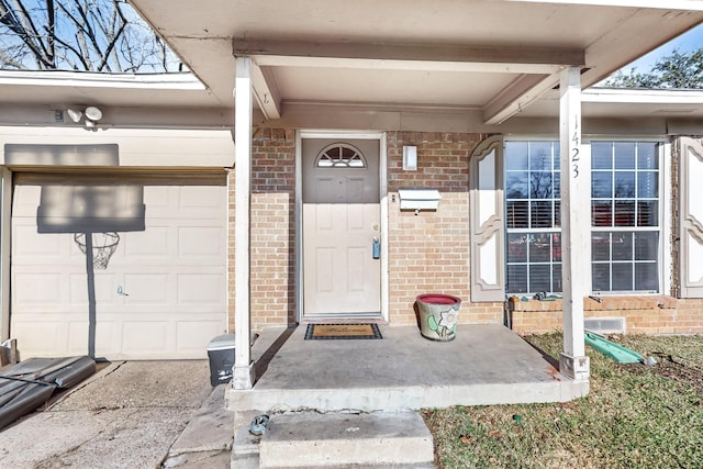 entrance to property with a garage