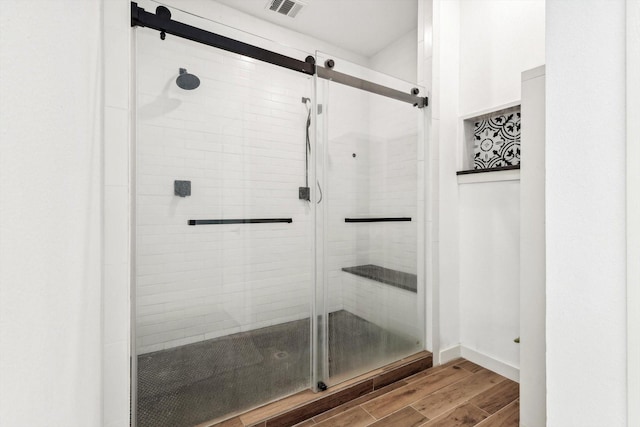 bathroom featuring walk in shower