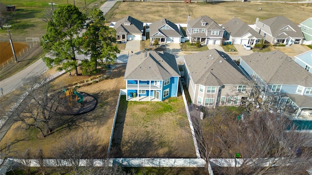 aerial view with a residential view