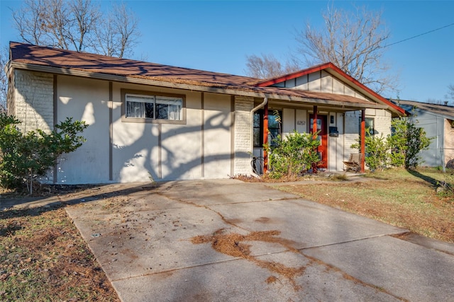 view of single story home