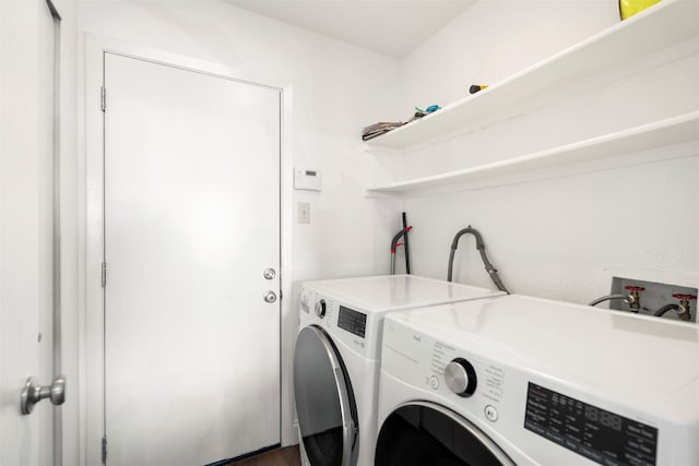 washroom featuring independent washer and dryer