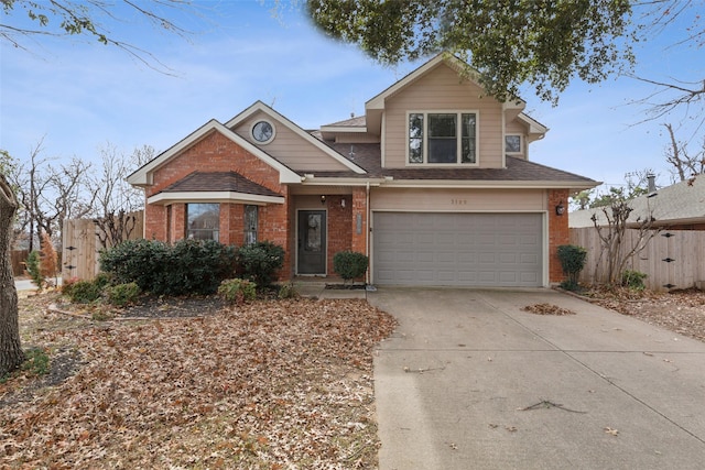 view of front of house with a garage