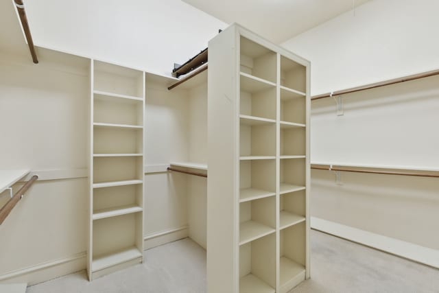 walk in closet featuring carpet floors