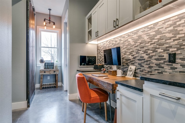 interior space with an inviting chandelier