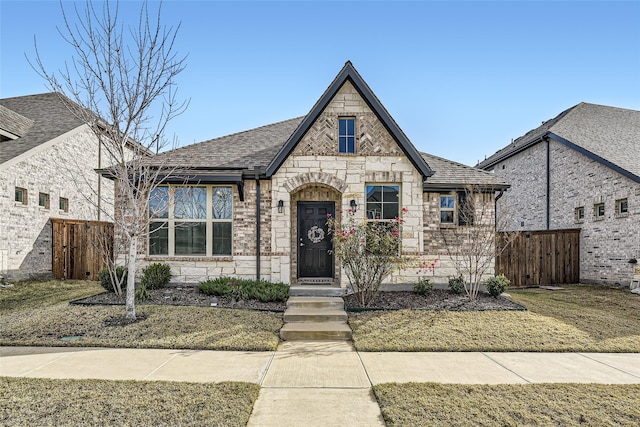 view of front facade featuring a front yard