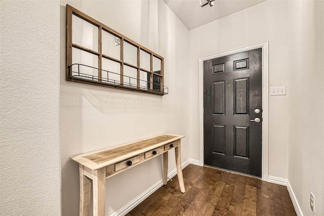 entrance foyer with dark hardwood / wood-style flooring