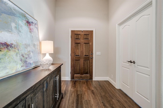 foyer featuring dark hardwood / wood-style flooring