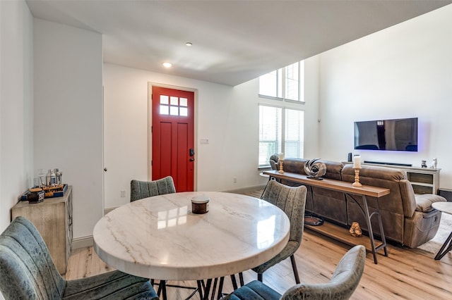 dining room featuring light hardwood / wood-style floors