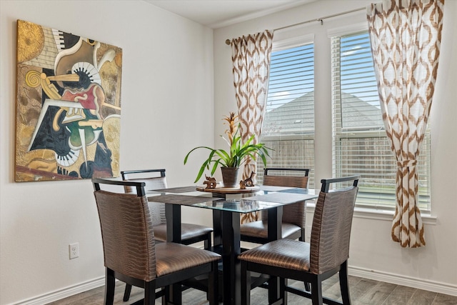 dining room with wood-type flooring