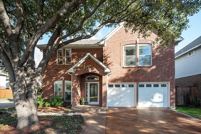 view of front of property featuring a garage