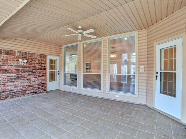 view of patio with ceiling fan