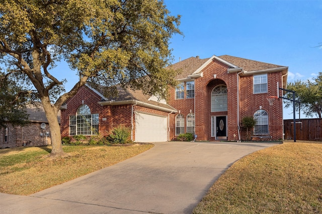 view of front of property with a front lawn