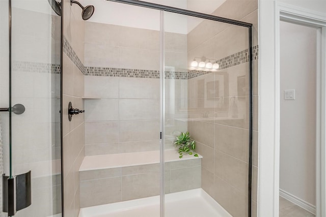 bathroom with an enclosed shower