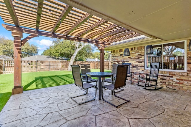 view of patio with a pergola