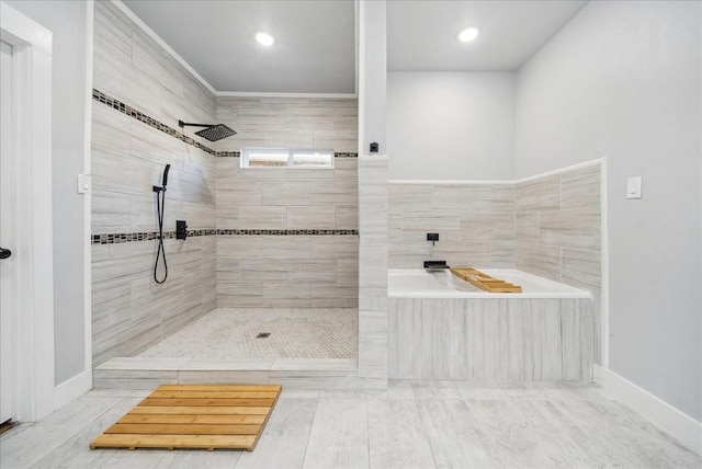 bathroom featuring tiled shower