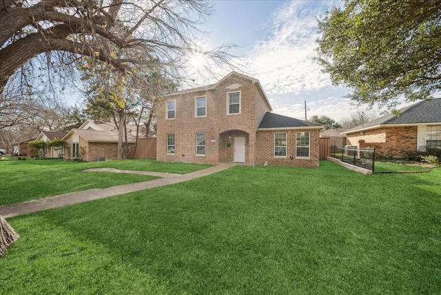 view of front of house with a front lawn