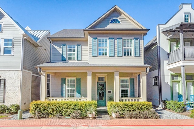 view of front of property with covered porch