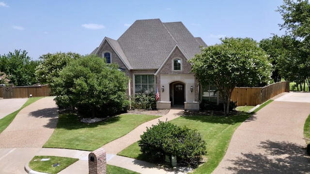 view of front facade featuring a front yard